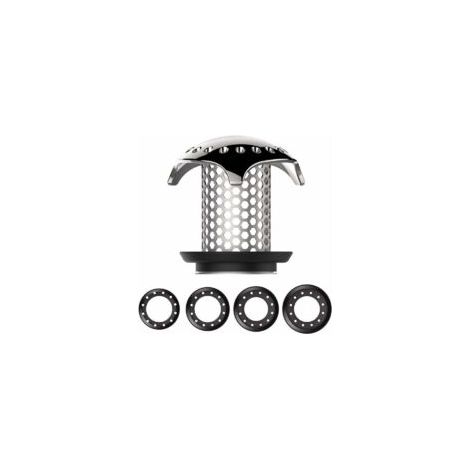 Filtro raccogli-capelli per vasca da bagno ZVD, in acciaio inox, adatto a scarichi da 3,5 cm a 4,5 cm - Crezuo (1/4)