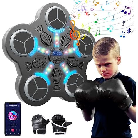 Musikalisches boxen, wandler, boxhandschuhe, 3 led-leds, bluetooth, smart music fights für kinder und erwachsene, fünf scheiben