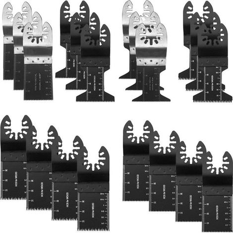 Lot de 20 lames de scie universelles bimétal pour bois et métalSystème Quick ReleaseCompatible Bosch, DeWalt, FeinÉpaisseur haute qualité (1/3)