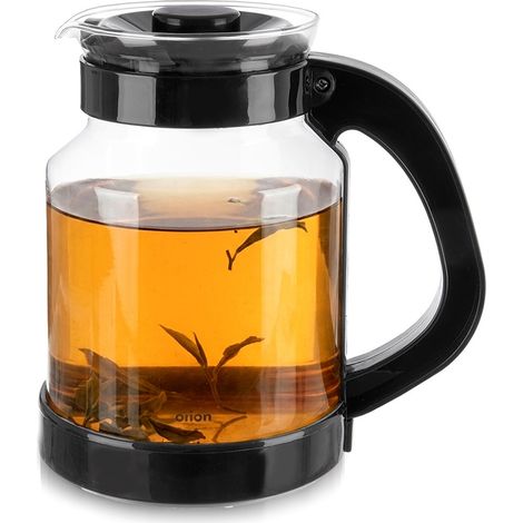 Kaffee-/Teekanne aus Glas, hitzebeständig, mit großem Siebeinsatz, 2,25 Liter (1/5)
