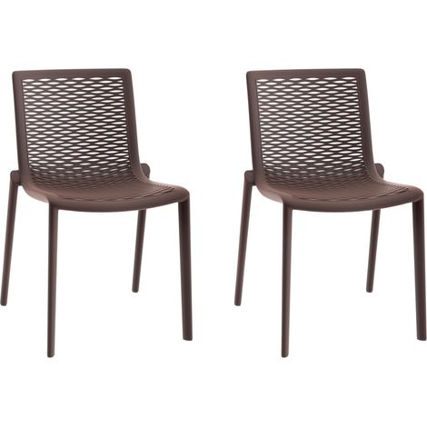 Set 2 sillas interior, exterior chocolate NETKAT Resol