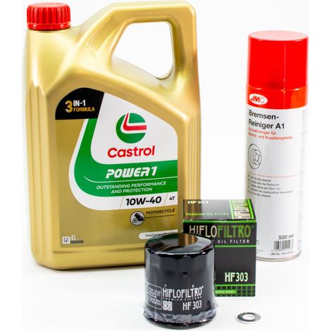 Kit Entretien Vidange pour KAWASAKI VN 800 DRIFTER de 1999 à 2005 - CASTROL POWER 1 10W-40 4L