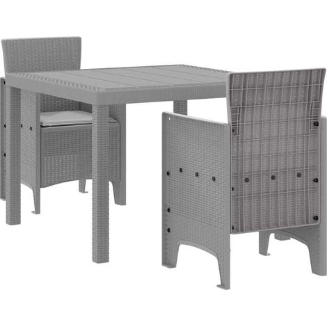 Ensemble de salle à manger pour jardin 3 pcs,Salon de jardin Gris clair CFW86241 (1/5)