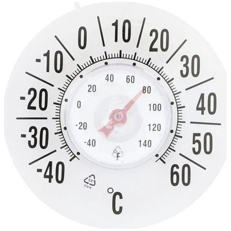 Thermomètre de fenêtre amélioré pour extérieur et intérieur - Transparent - Sans pile - Moniteur de température extérieur - Thermomètre de fenêtre à ventouse pour température extérieure (1/4)