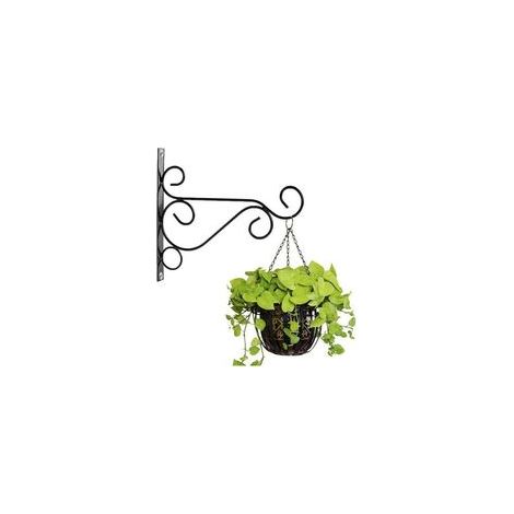 Portavaso da balcone a parete, gancio in ferro battuto, viti incluse, per lanterne da giardino e da balcone e decorazioni per piante