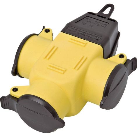 interBär 9007-006.01 Adaptateur triple caoutchouc 230 V jaune IP44 A966881 (1/2)