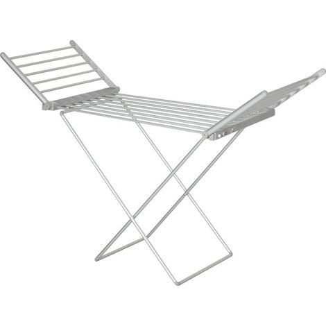 Séchoir à linge électrique chauffant à ailettes, pliable, peu encombrant, en alliage d'aluminium, 144 x 53 x 91 cm, argent (1/5)