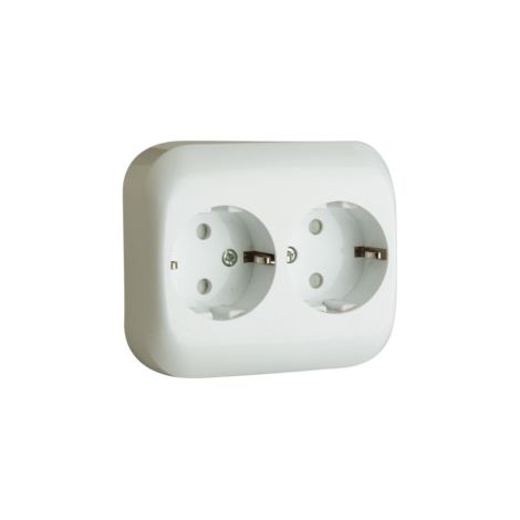 16A/250V Doppel-Schukosteckdose Electro Dh 36.530/DB, weiß, 8430552107155