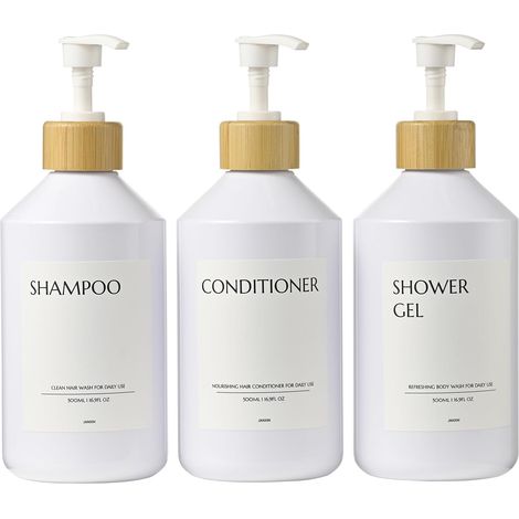 Lot de 3 Distributeur Gel Douche, Distributeur Savon Plastique (1/5)