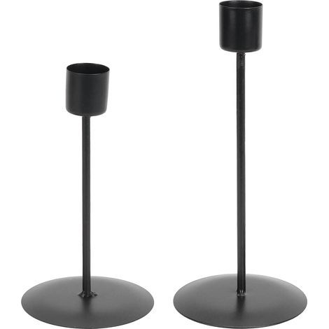 Bougeoirs, Bougeoirs à Tête Unique Déco Vintage pour Bars pour Cafés pour Mariages(Le Noir) (1/5)