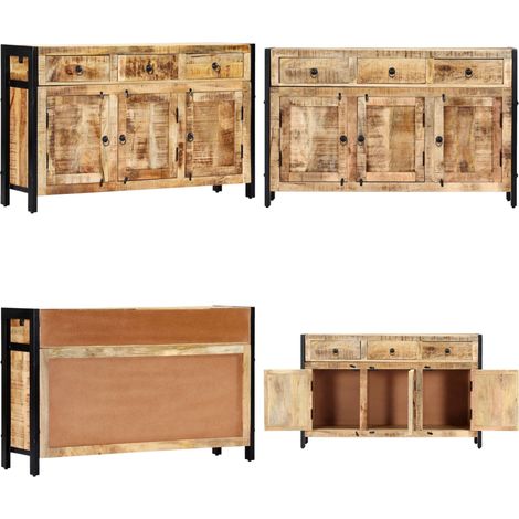 Buffet 120x35x76 cm Bois de manguier massif - Buffet industriel - Buffet rustique (1/5)