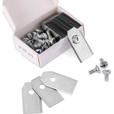 45 x Lames de Couteau en Titane pour Toutes Les Tondeuses Robotiques Husqvarn/Automower/ Yardforce/Gardena(3g-0.75mm) Avec 45 Vis, Lames de Rechange pour Modèles 105,310,315,320,420,430x,r40i (1/5)
