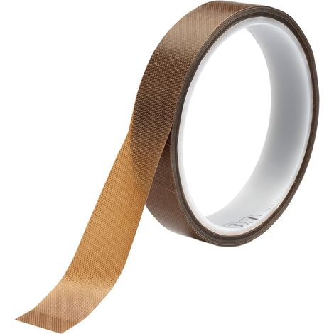 Ruban Teflon Machine Sous Vide, 19mm x 10m, Marron, Haute Température, Adhésif Autocollant, Résistant à la Chaleur, Facile à Utiliser, Pour Emballage, Électrique, Sublimation