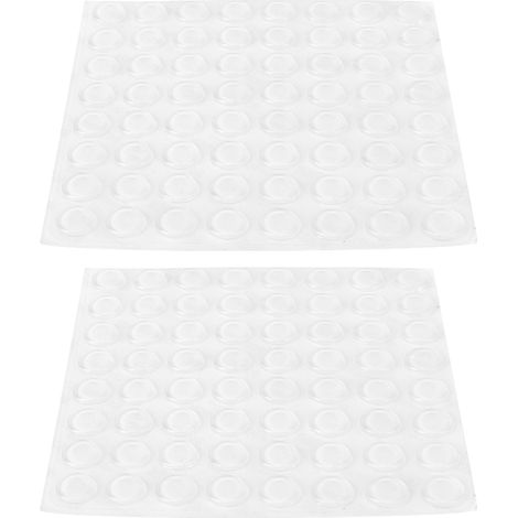 128 Pads de pied en silicone antidérapants, transparents, auto-adhésifs, 12x2mm, pour meubles et appareils ménagers (1/5)