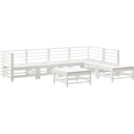 Maison Exclusive - Set Salotto da Giardino 7 pz Bianco in Legno Massello di Pino
