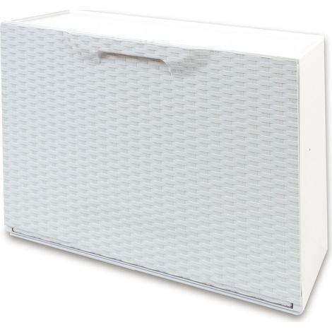 Zapatero RATTAN en polipropileno 40,1x51x17,3 cm - blanco (1/5)