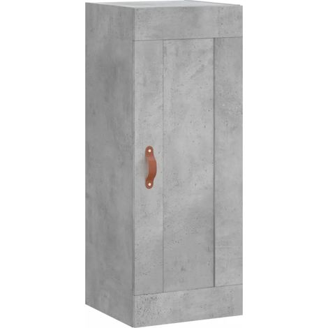 Armadio pensile design elegante spazio di archiviazione 34,5 x 34 x 90 cm in legno multistrato grigio cemento 020048940