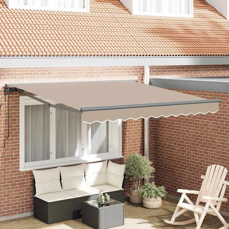 vidaXL Auvent Rétractable Beige 300x250 cm tissu (1/5)
