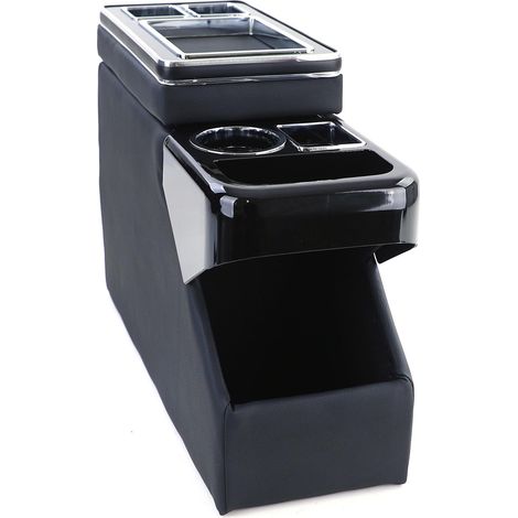 Consola central - para VW Bus T5 7E/7F/7J/7H a partir de 04/2003, T6 SH/SG a partir de 04/2015 transporter/multivan - 51x18x35cm - cuero sintético - negro