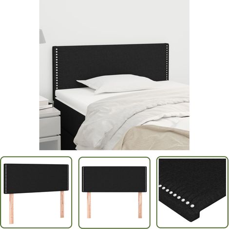The Living Store Tête de lit Noir 100x5x78/88 cm Tissu - Tête De Lit - Literie - Meuble Chambre - Têtière De Lit - Literie Moderne (1/5)