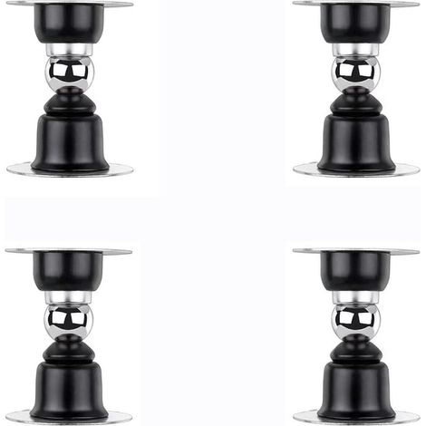 PCS Arrêt de Porte Magnétique, Butoir de Porte en Acier Inoxydable avec Ruban Adhésif Double Face 3M ou Vis, Double usage（Noir） (1/5)