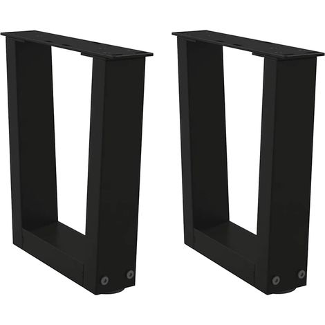 Couchtischbeine V-Form 2 Stück Schwarz 30x(30-31,3) cm Stahl