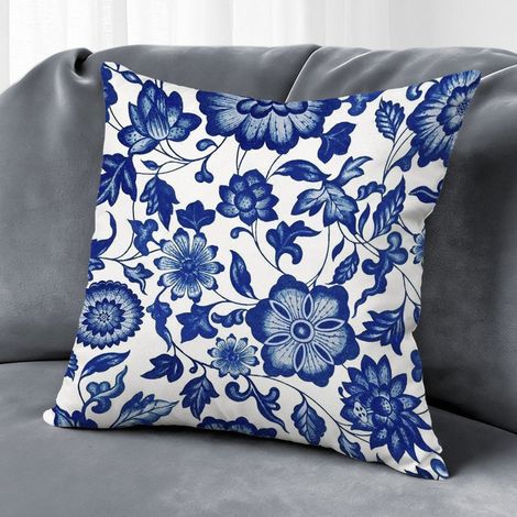 Housse de coussin extérieur fleurs, décoration terrasse patio maison,45×45cm (1/5)
