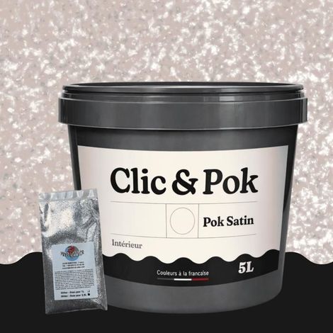 Peinture Effet Pailleté pour Murs & Plafonds - POK PAILLETTE - 5L - Rose Poudré (1/4)