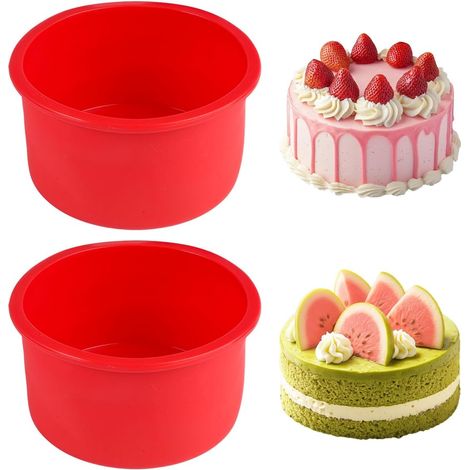 2-Piece Round Silicone Cake Mold, 10cm Non-Stick Silicone Mold (1/5)