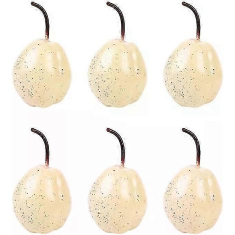 Modèle de poire artificielle, lot de 6 fruits factices réalistes pour la décoration intérieure et extérieure. (1/5)