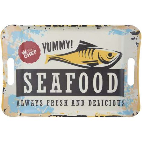 Vassoio Melamina Maniglie Seafood Cm 41X28 Kb8
