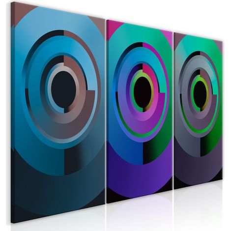 Quadro - Gradient Circles (3 Parts) - 120x60 (1/4)