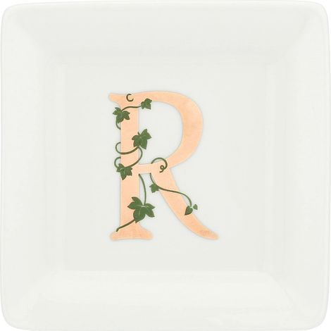 Assiette carrée Letter R Cuisine Porcelaine 10 x 10 x 1,5 cm (1/2)