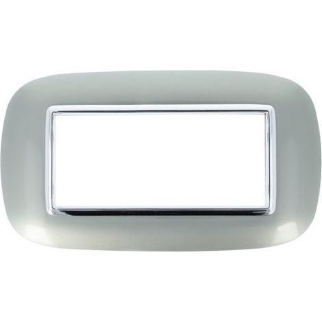 Placca Oval 506 6M Silver Compatibile con Bticino Axolute (1/3)