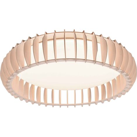 Plafoniera LED, struttura legno, D 60 cm, Monte (1/5)