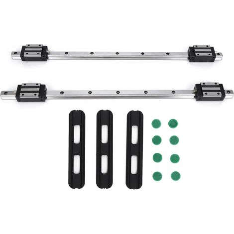 Paire de rails linéaires HG15 haute précision, coulisses interchangeables, 2 pièces guide 500mm avec 4 blocs coulissants HG15, robustes et compatibles (1/5)
