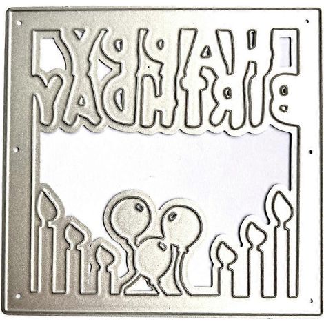 Rechteckige Stanzform für Geburtstagsballons und Kerzen zum Selbermachen von Scrapbooking-Papierbastelarbeiten