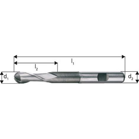 Mulino Stampo Cilindrico, Lungo, Ø D1 - H10 10,0 Millimetri Lunghezza Totale 95 Millimetri L1, L2 Lama 22 Mm, Ø Coda D2 - H6: 10 Mm