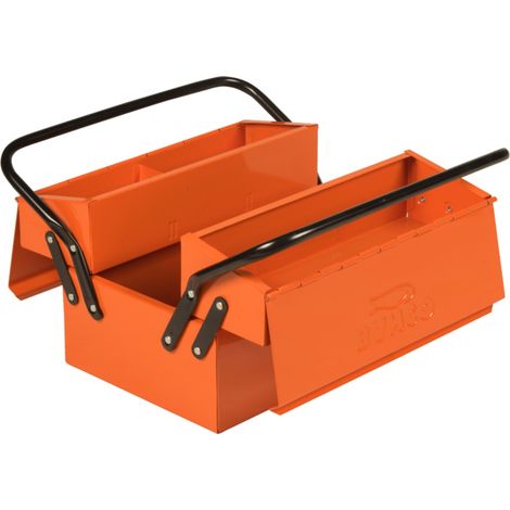 Bahco Metall-Werkzeugkasten mit fünf Fächern und Verriegelungsmöglichkeit, 315 mm x 210 mm x 435 mm, orange, 5 Fächer (1/3)