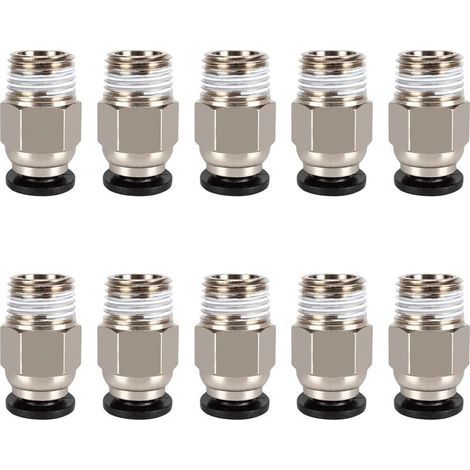 PC4-M10-Verbinder, PC4-M10-Pneumatikverbinder, Pneumatikanschluss für PTFE-Schläuche, PC4-M10-Gerader Pneumatikverbinder, PC4-M10-Gerader Pneumatikschlauchverbinder für 3D-Drucker, 10 Stück (1/5)