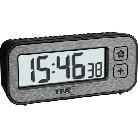TFA Dostmann 60.2039.10 à quartz Réveil gris Heures de réveil 1 A697003 (1/5)