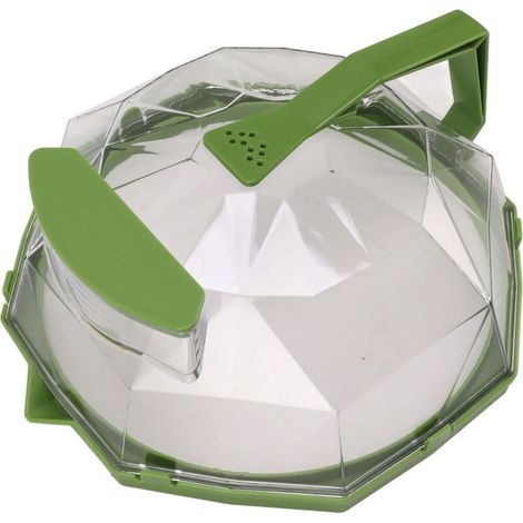 Couvercle chauffant pour micro-ondes, protection contre les éclaboussures de nourriture avec poignée d'extension pour la cuisine, herbe verte. (1/5)
