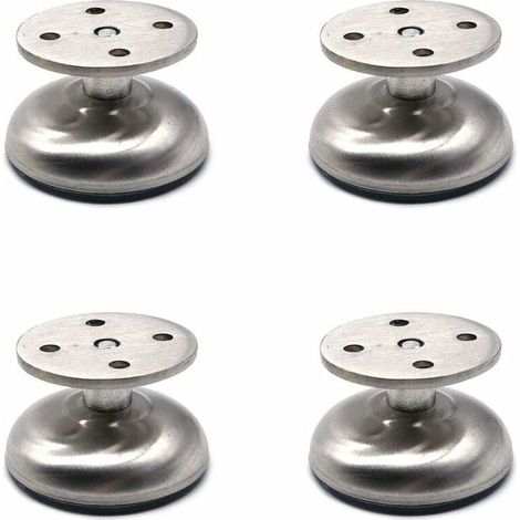 Lot de 4 pieds de meubles réglables de 3,5 cm de long, extra épais, fabriqués en acier inoxydable, très résistants, pour meuble de salle de bain (1/5)