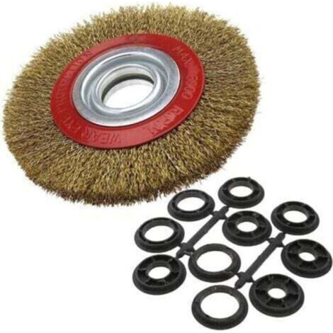 Brosse circulaire en acier pour nettoyer touret à meuler, diamètre 125 mm/150 mm/200 mm, 150mm,de (1/4)