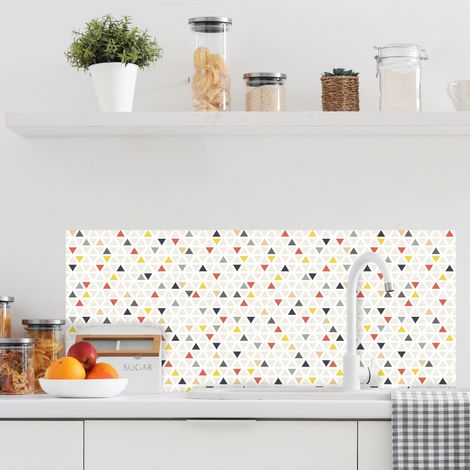 Crédence cuisine adhésive autocollante TRIANGLES - 100 x 20 cm (1/4)