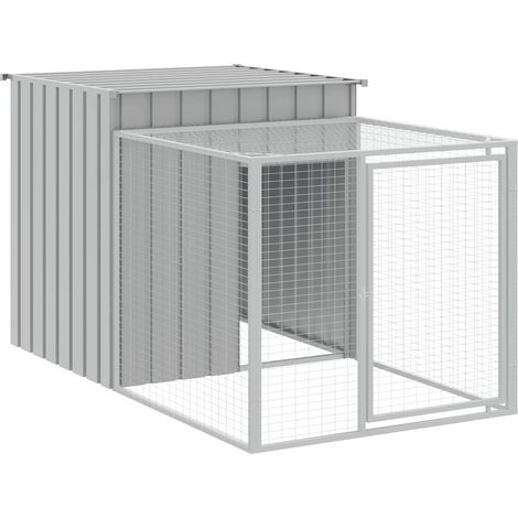 Maison Exclusive - Gabbia per polli con recinto grigio chiaro 110x201x110 cm in acciaio zincato