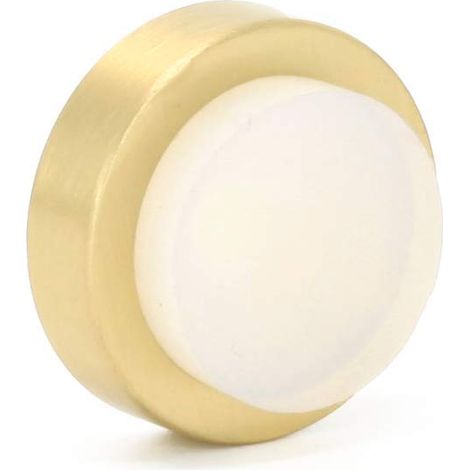 EVI Herrajes Fermaporta Adesivo pour Mur/PoignéE 24 x 14 mm Gomma Bianca Ottone Mat Compresi utensile, Vite + Tassello di Fissaggio MOD. I-20524BTPMLMT