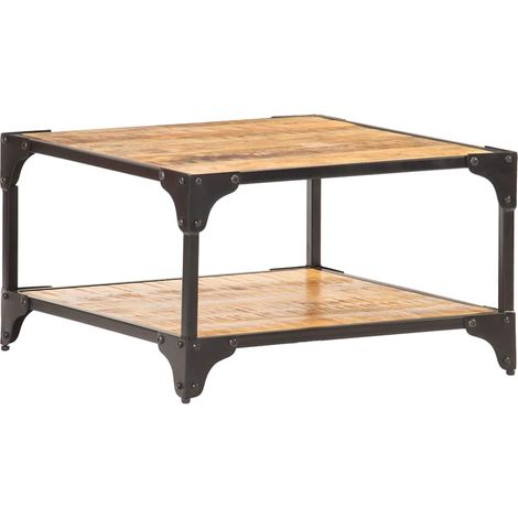 vidaXL Mesa de centro de madera maciza de mango 60x60x35 cm (1/5)