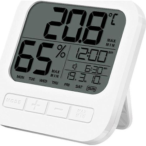 Hygrometer, digitales Thermometer für den Innenbereich, hochpräzises Feuchtigkeitsmessgerät-10X10CM-White (1/3)