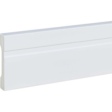 PROVISTON Sockelleiste 18 x 100 x 2000 mm Moderne Fußleiste eckiges Profil Hochwertige Fußleiste Kunststoff Weiß Wasserfest, Robust und Langlebig (1/5)